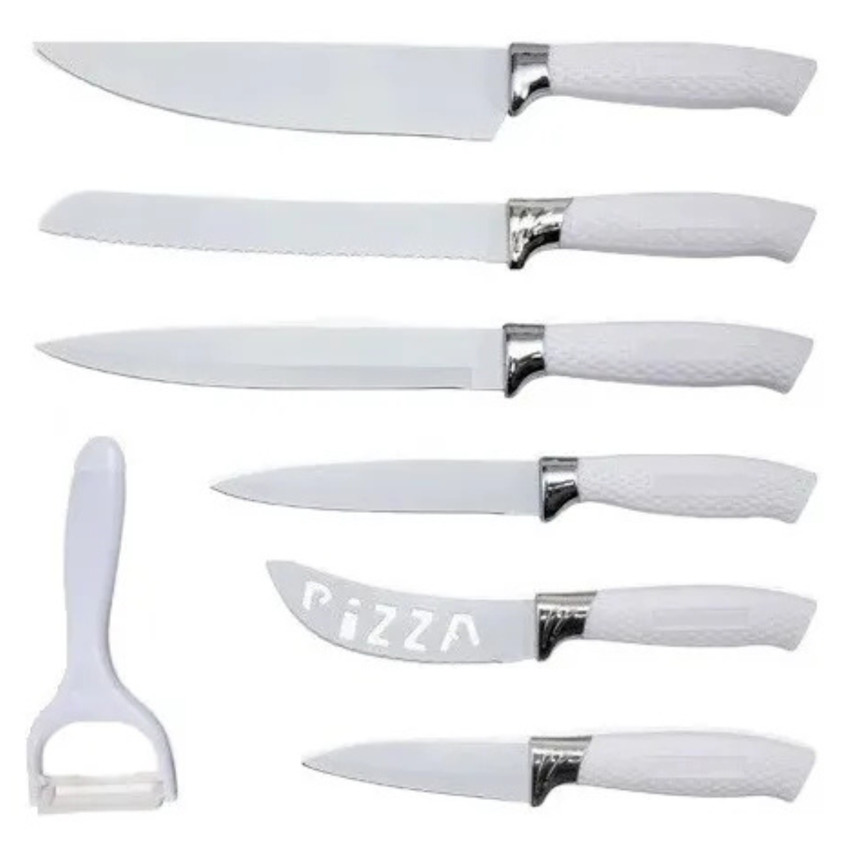 Colección Noir: Set de 7 Cuchillos de Precisión Suiza Blanco