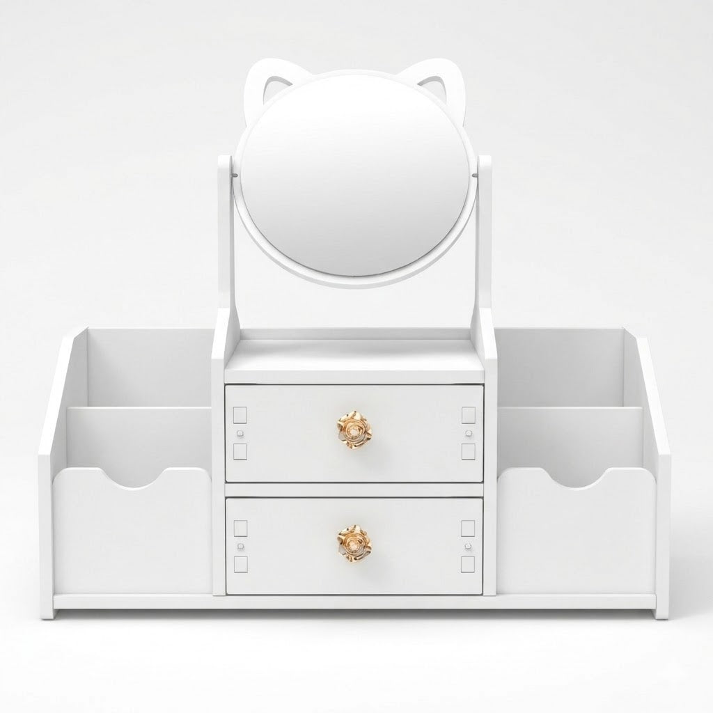 Organizador Maquillaje Espejo Giratorio