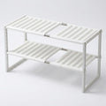 Organizador Extensible de Doble Nivel en Acero Inoxidable