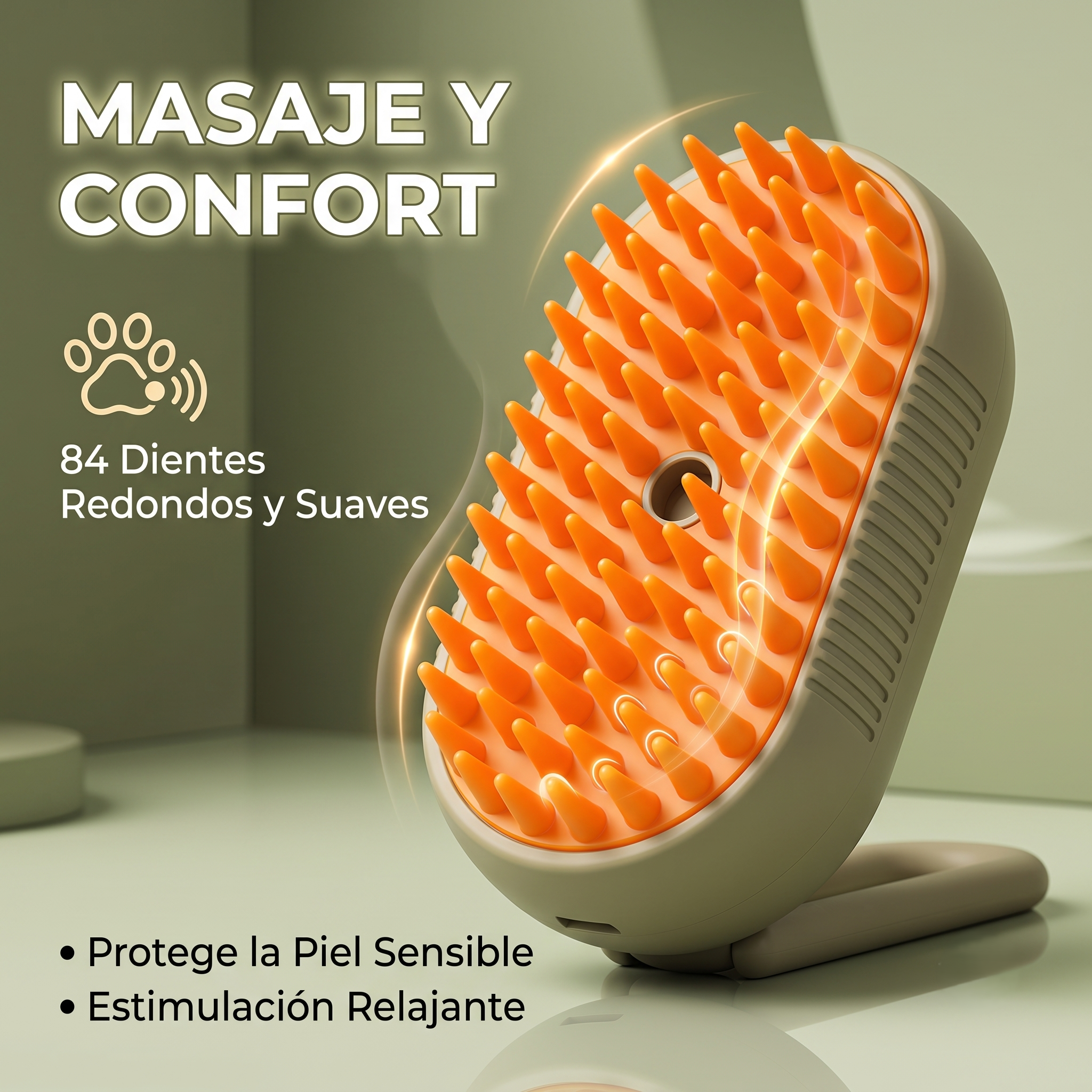 Cepillo A Vapor Para Mascota Con Mango