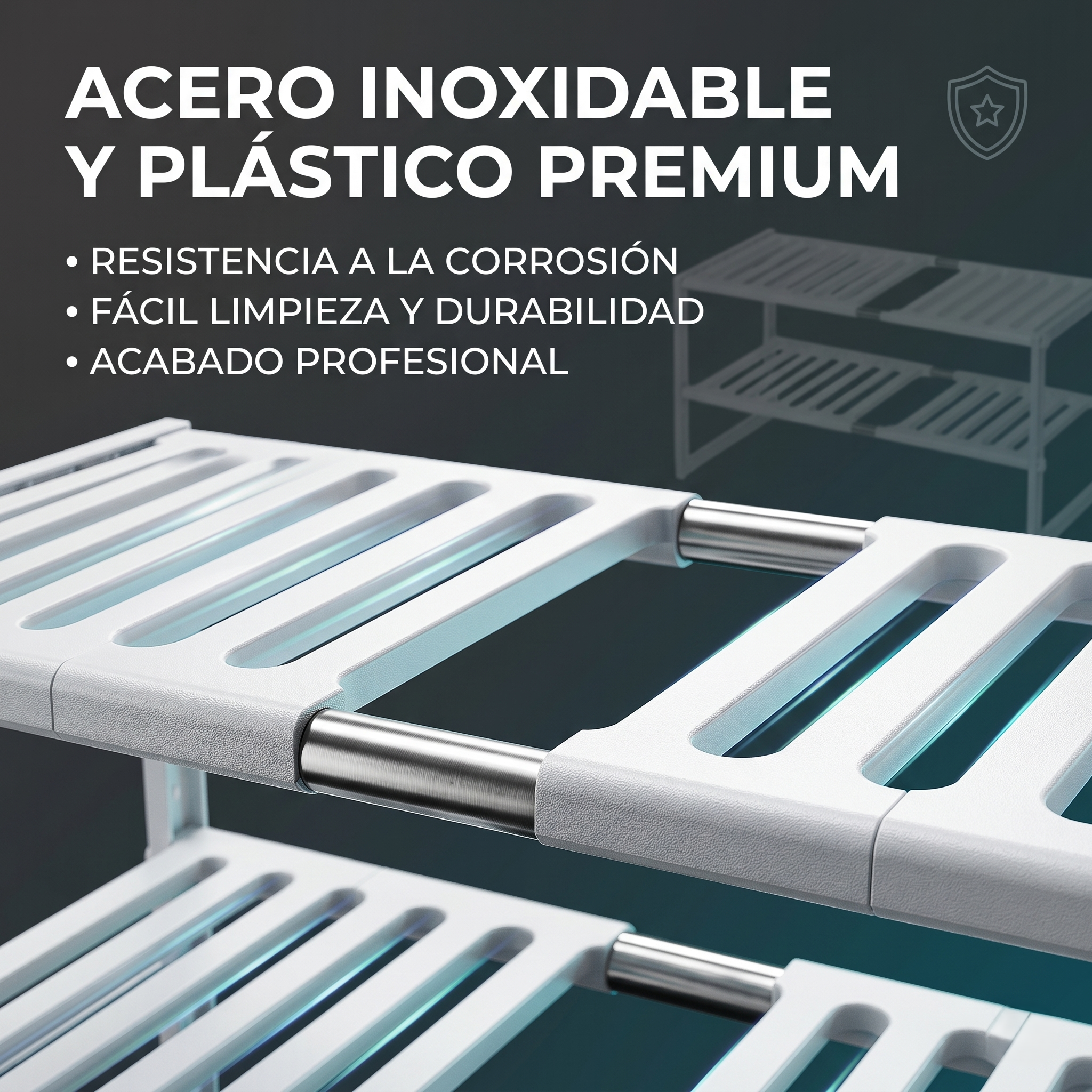 Organizador Extensible de Doble Nivel en Acero Inoxidable