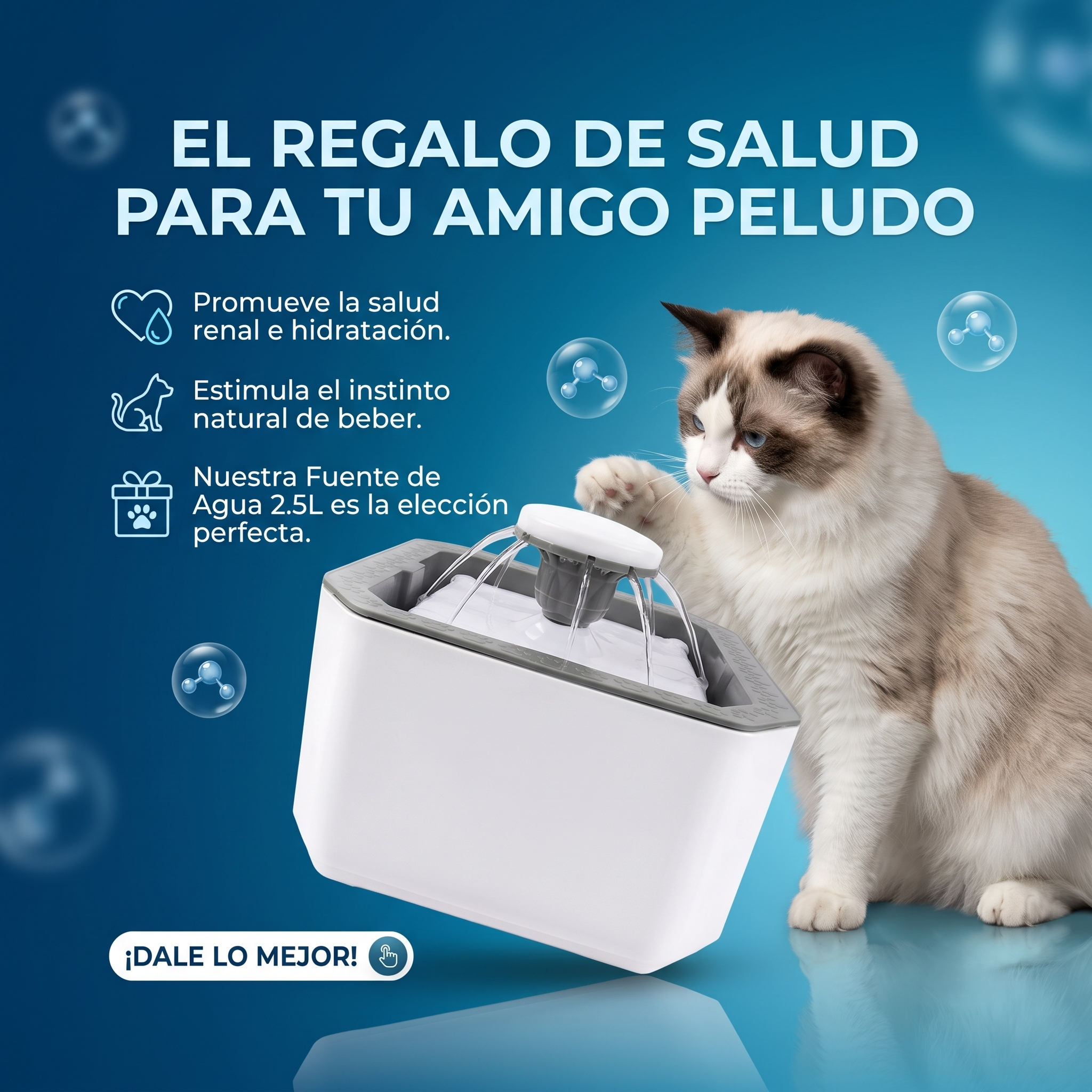 Fuente De Agua Para Mascota 2.5 L