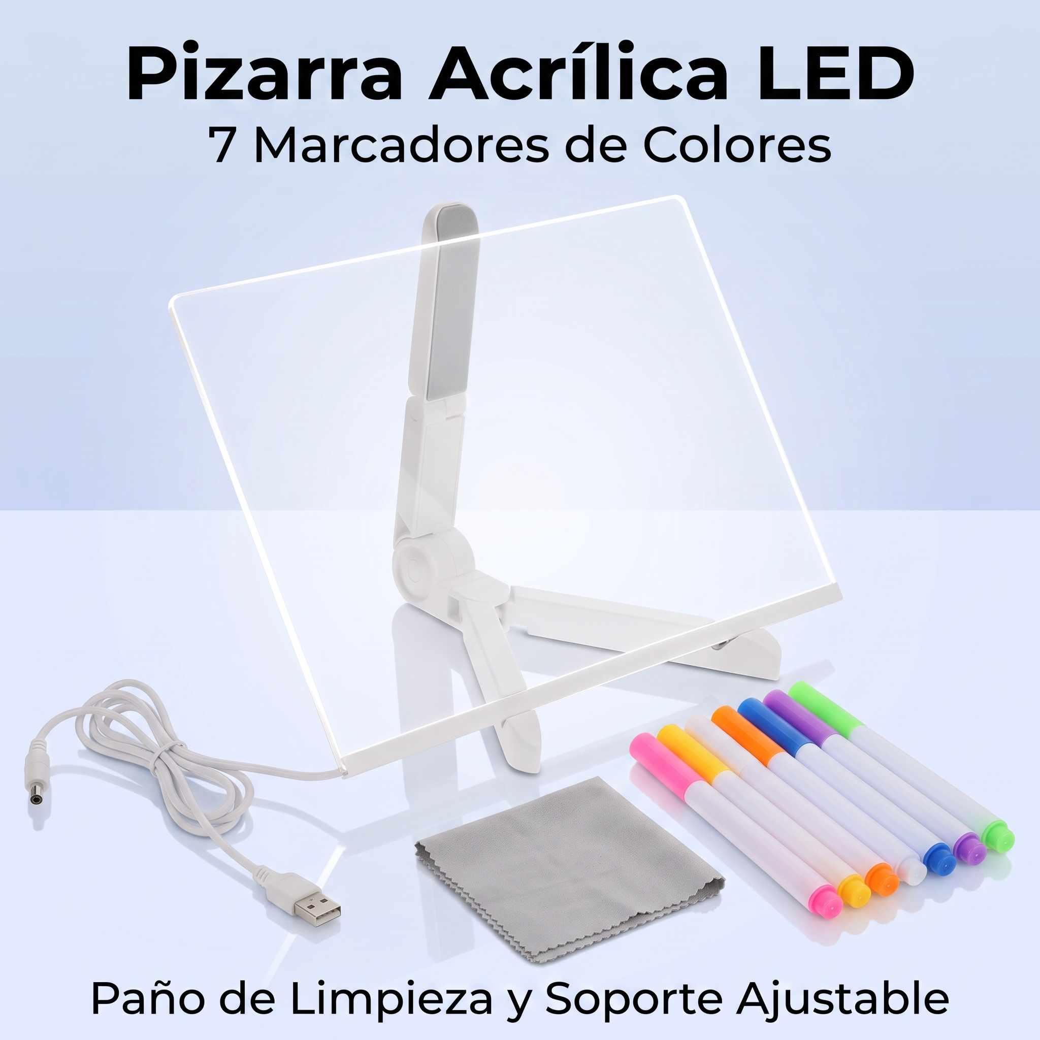 Pizarra Lampara Led Acrilica 7 Colores
