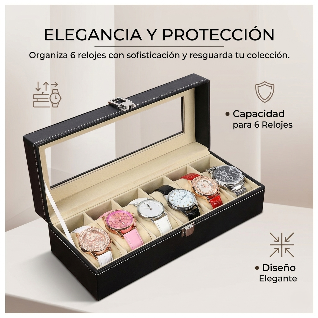 Estuche Organizador 6 Relojes