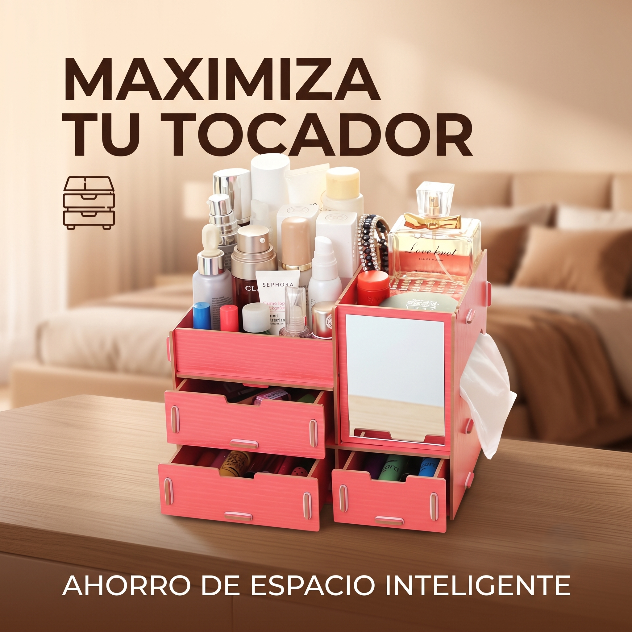 Organizador De Maquillaje 4 Cajones