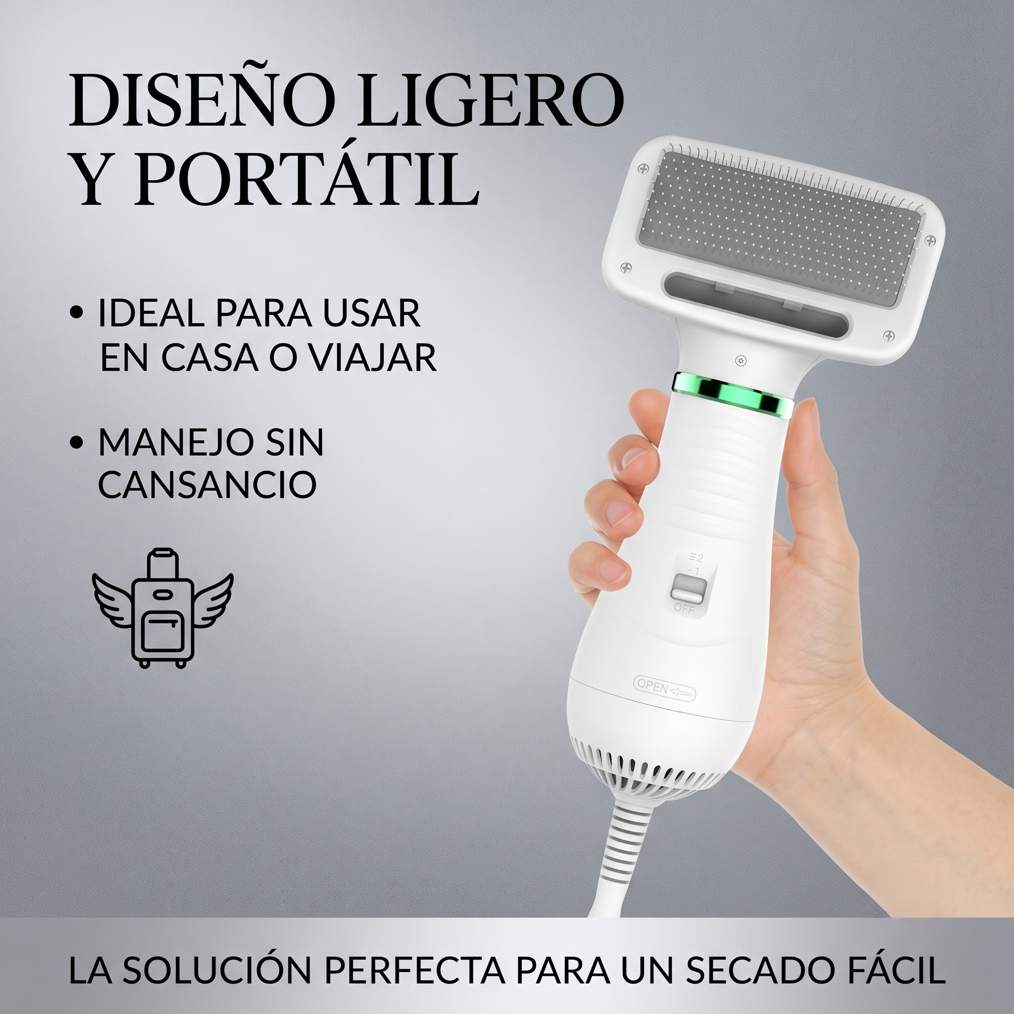 Cepillo Secador Profesional 2 en 1: Aseo para Mascotas