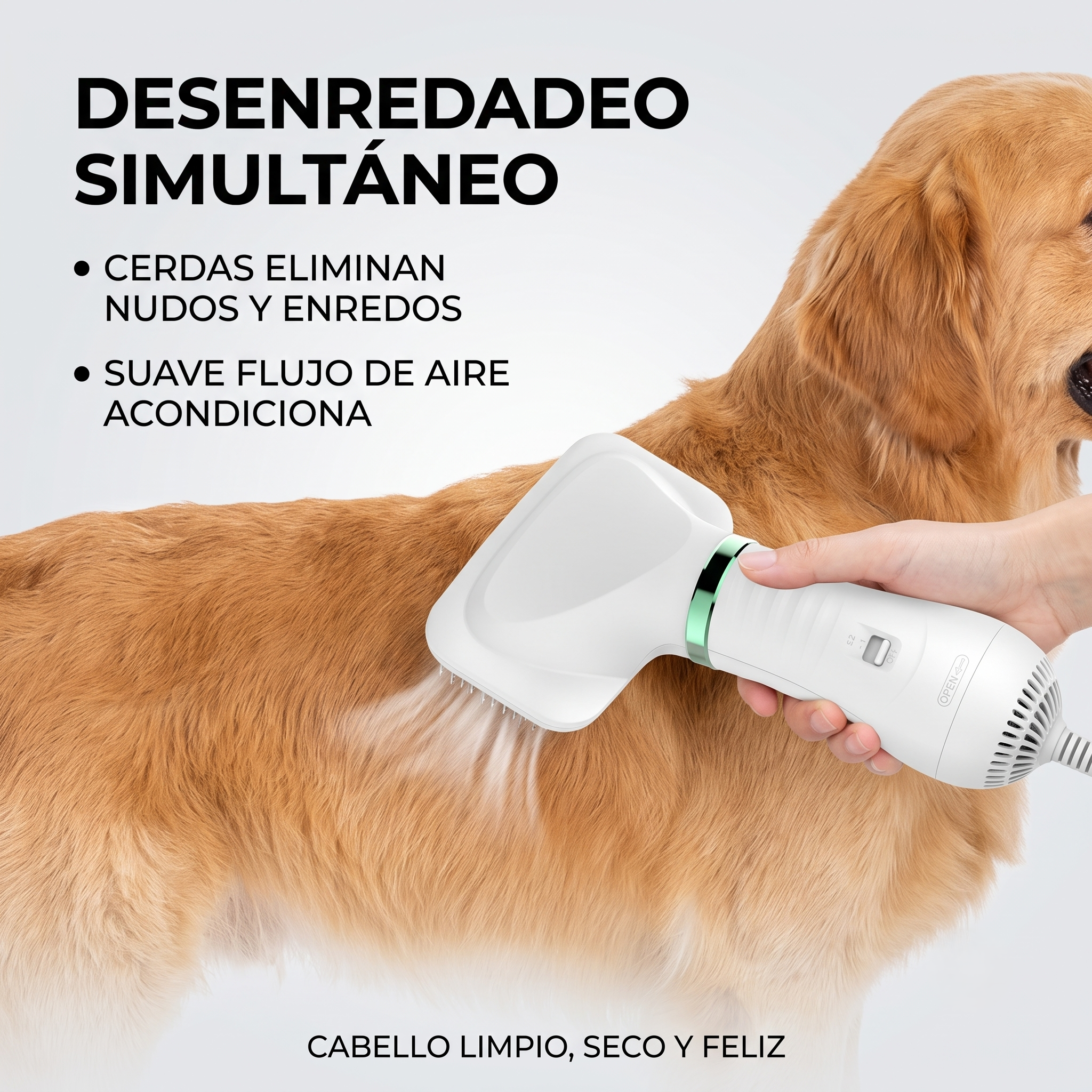 Cepillo Secador Profesional 2 en 1: Aseo para Mascotas