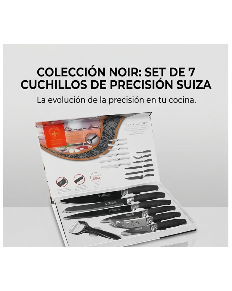 Colección Noir: Set de 7 Cuchillos de Precisión Suiza