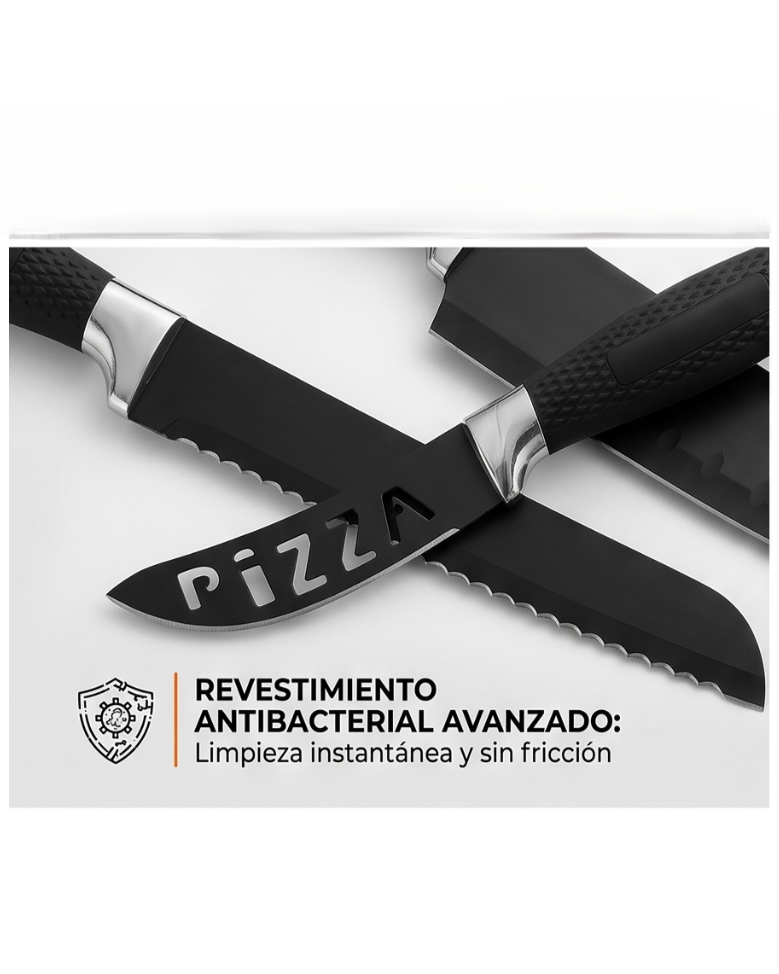Colección Noir: Set de 7 Cuchillos de Precisión Suiza