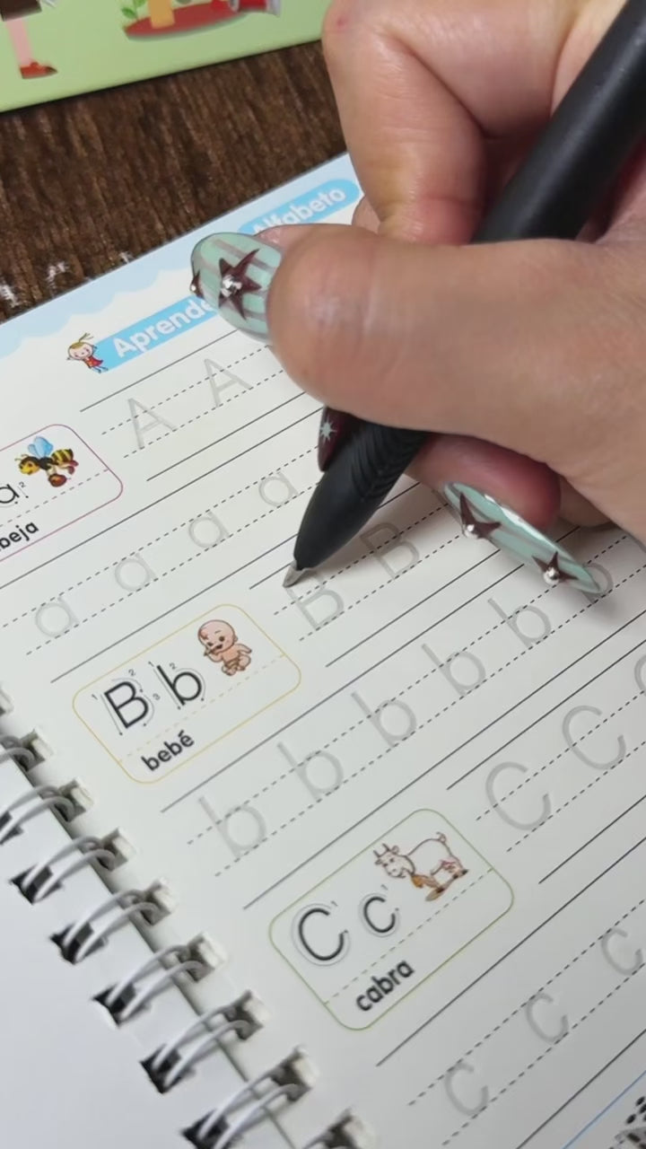 Cuaderno Mágico de Caligrafía 3D Montessori: Aprender, Trazar y Reutilizar Infinitamente